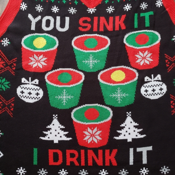 Old River Ugly Christmas Sweater Party Vest - Picture 2 of 5